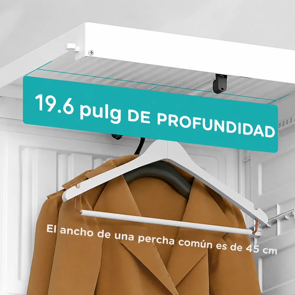 50 cm de profundidad extra para colgar y guardar más ropa